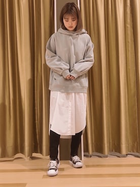 「Green　Parks（グリーンパークス）のアイテム（シャツワンピース）」を使った、むこさんさん（レディース・162cm）の冬コーディネート