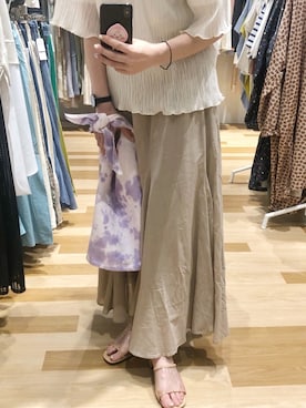 「コットンスカート」｜むこさんさん（レディース・162cm）の夏コーディネート