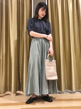 「コットンスカート」｜むこさんさん（レディース・162cm）の夏コーディネート