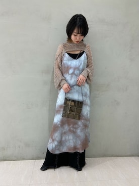「アイテム（ニット/セーター、シルバー系）」を使った、wakamaedaさん（レディース・156cm）の春コーディネート