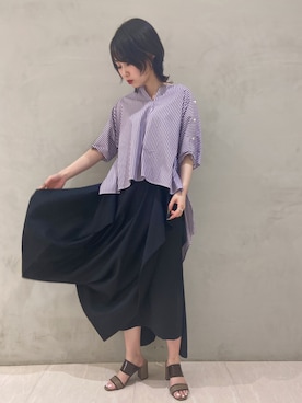 「CLANE（クラネ）のアイテム（スカート）」を使った、wakamaedaさん（レディース・156cm）の夏コーディネート