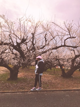 「DING（ディング）のアイテム（帽子）」を使った、NANAMIさん（レディース・154cm）の冬コーディネート