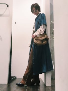 「アイテム（シャツワンピース）」を使った、aiさん（レディース・164cm・20代）の春コーディネート