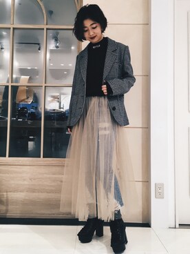 「アイテム（ブーティ）」を使った、aiさん（レディース・164cm・30代）の秋コーディネート