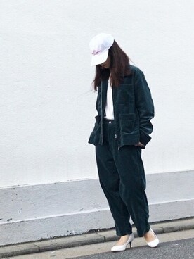 「SYU.HOMME/FEMM（シュウ）のアイテム（キャップ）」を使った、lally joeさん（レディース・171cm）の秋コーディネート