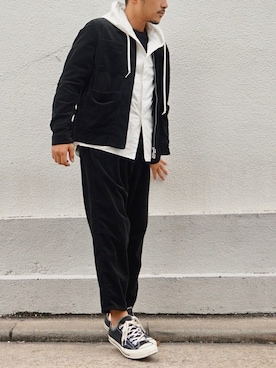 「セットアップスタイル」｜「アイテム（ブルゾン）」を使った、lally joeさん（メンズ・165cm）の秋コーディネート