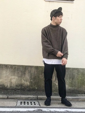 「yoko sakamoto（ヨーコサカモト）のアイテム（キャップ）」を使った、lally joeさん（メンズ・171cm）の秋コーディネート