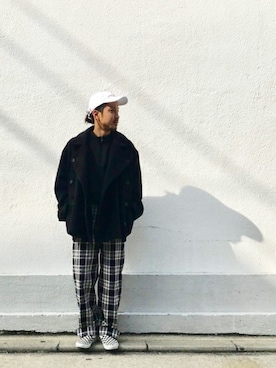 「SYU.HOMME/FEMM（シュウ）のアイテム（キャップ）」を使った、lally joeさん（メンズ・171cm）の秋コーディネート