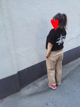 「おちびさん」｜「アイテム（チノパンツ）」を使った、ちゃまさん（レディース・149cm）の夏コーディネート