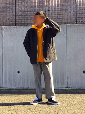 「いいね返し」｜「アイテム（ナイロンジャケット）」を使った、ワタナベ シンドウさん（メンズ・167cm）の冬コーディネート