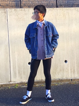 「いいね返し」｜「アイテム（デニムジャケット）」を使った、ワタナベ シンドウさん（メンズ・167cm）の冬コーディネート