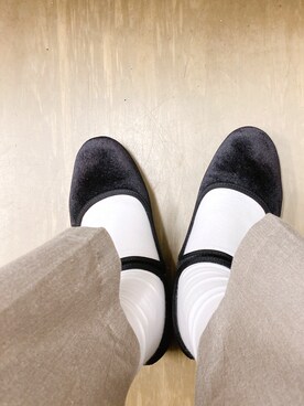 「SVEC（シュベック）のカンフーシューズ kung fu Shoes / ストラップパンプス（バレエシューズ）」を使った、kbpstさん（レディース・158cm）の秋コーディネート