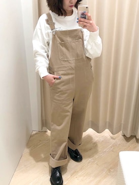 「NICE CLAUP（ナイスクラップ）のアイテム（オールインワン・サロペット）」を使った、segayakoさん（レディース・150cm）の冬コーディネート