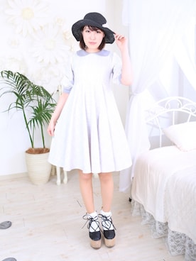 「あの子のワンピース」｜みぃさん（レディース・157cm）の夏コーディネート