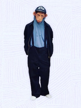 「VIRGOwearworks（ヴァルゴウェアワークス）のアイテム（オールインワン・サロペット）」を使った、Business Monkeezさん（メンズ・165cm）の冬コーディネート