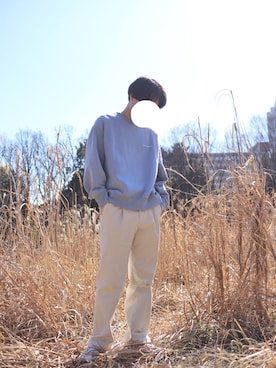 「韓国好きな人と繋がりたい」｜「アイテム（スウェット）」を使った、ハイさん（メンズ・179cm）の春コーディネート