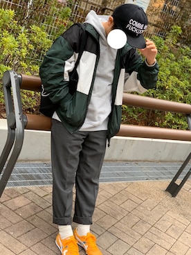 「KANGOL（カンゴール）のアイテム（ナイロンジャケット）」を使った、はまさん（メンズ・160cm）の春コーディネート