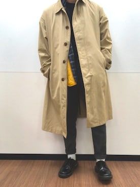 「RAGEBLUE（レイジブルー）のアイテム（ステンカラーコート）」を使った、はまさん（メンズ・160cm）の秋コーディネート