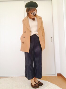 「OLD NAVY（オールドネイビー）のアイテム（ピーコート）」を使った、hitsuzichanさん（レディース・158cm）の冬コーディネート