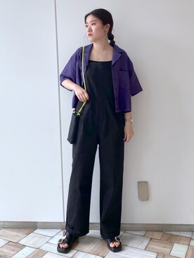 「PAGEBOY（ページボーイ）のアイテム（サロペット/オーバーオール）」を使った、Yukinaさん（レディース・163cm）の夏コーディネート
