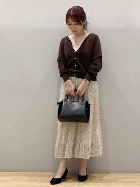 「earth music&ecology（アースミュージックアンドエコロジー）のシアー消しプリーツスカート ＊（スカート）」を使った、chaki さん（レディース・159cm）の夏コーディネート