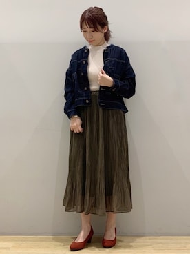 「USAコットン」｜「アイテム（ブルゾン）」を使った、chaki さん（レディース・159cm）の秋コーディネート