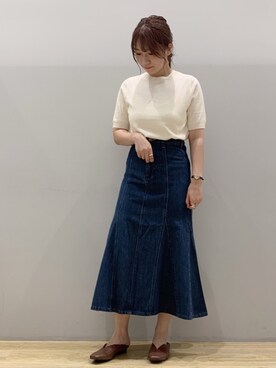 「Lee（リー）のアイテム（ニット/セーター）」を使った、chaki さん（レディース・159cm）の秋コーディネート