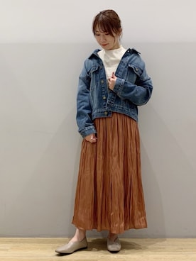 「バブーシュ」｜「アイテム（ブルゾン）」を使った、chaki さん（レディース・159cm）の秋コーディネート
