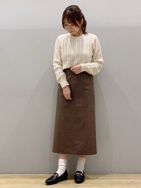 「ビットローファー」｜「アイテム（パンプス）」を使った、chaki さん（レディース・159cm）の秋コーディネート