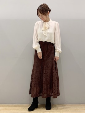 「earth music&ecology（アースミュージックアンドエコロジー）のアイテム」を使った、chaki さん（レディース・159cm）の秋コーディネート