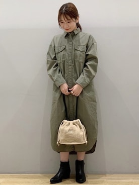 「USAコットン」｜「アイテム（ブーツ）」を使った、chaki さん（レディース・159cm）の秋コーディネート