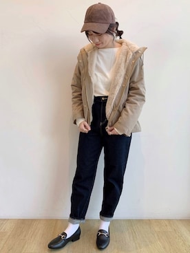 「ボア」｜「アイテム（マウンテンパーカー）」を使った、chaki さん（レディース・159cm）の秋コーディネート