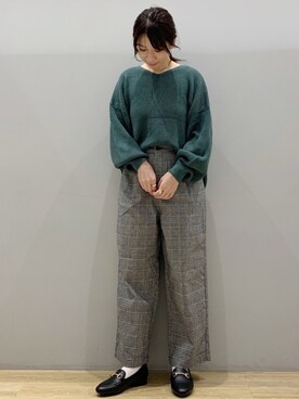 「ビットローファー」｜「アイテム（パンプス）」を使った、chaki さん（レディース・159cm）の秋コーディネート