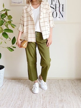 「ゆるコーデ」｜「アイテム（テーラードジャケット、その他）」を使った、parishsstoreさん（レディース・158cm）の春コーディネート