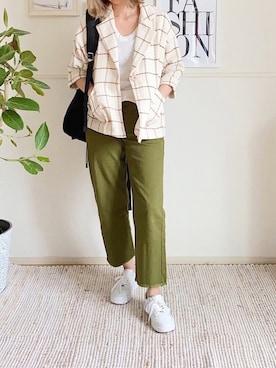 「ゆるコーデ」｜「アイテム（テーラードジャケット、その他）」を使った、parishsstoreさん（レディース・158cm）の春コーディネート