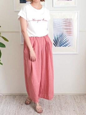 「margot（マルゴ）のアイテム（パンツ）」を使った、parishsstoreさん（レディース・158cm）の夏コーディネート