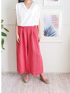 「margot（マルゴ）のアイテム（パンツ）」を使った、parishsstoreさん（レディース・158cm）の夏コーディネート