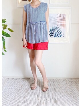 「margot（マルゴ）のアイテム（パンツ）」を使った、parishsstoreさん（レディース・158cm）の夏コーディネート