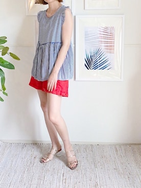 「margot（マルゴ）のアイテム（パンツ）」を使った、parishsstoreさん（レディース・158cm）の夏コーディネート