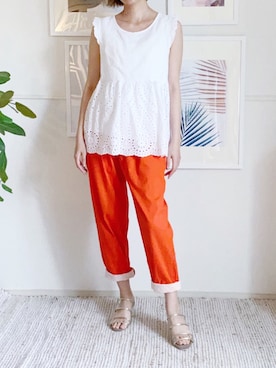 「margot（マルゴ）のアイテム（パンツ）」を使った、parishsstoreさん（レディース・158cm）の夏コーディネート