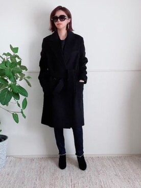 「ロングジャケット」｜「アイテム（トレンチコート）」を使った、parishsstoreさん（レディース・158cm）の冬コーディネート