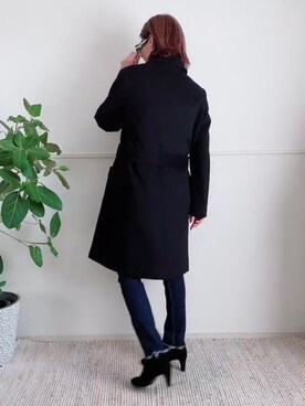 「ロングジャケット」｜「アイテム（トレンチコート）」を使った、parishsstoreさん（レディース・158cm）の冬コーディネート