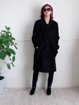 「ロングジャケット」｜「アイテム（トレンチコート）」を使った、parishsstoreさん（レディース・158cm）の冬コーディネート
