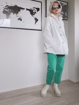 「ナイロンパーカー」｜「アイテム（チノパンツ）」を使った、parishsstoreさん（レディース・158cm）の春コーディネート