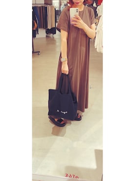 「agnes b.（アニエスベー）のアイテム（バッグ）」を使った、chinaさん（レディース・158cm）の夏コーディネート