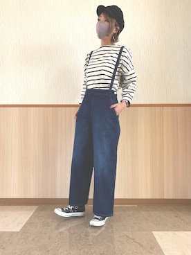 「CONVERSE（コンバース）のCONVERSE コンバース オール スター オックス / ALL STAR OX(BLACK) 32160321（スニーカー）」を使った、chinaさん（レディース・159cm）の春コーディネート