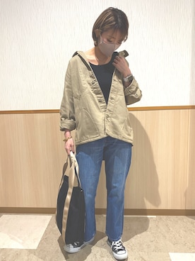 「AMERICAN HOLIC（アメリカンホリック）のアイテム（ブルゾン）」を使った、chinaさん（レディース・159cm）の春コーディネート