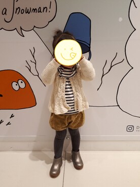 「アイテム（ブーツ、シルバー系）」を使った、n.n.さん（キッズ・90cm）の冬コーディネート