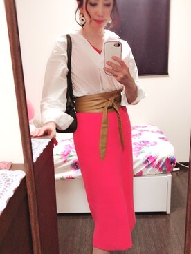 「M.deux（エムドゥ）のアイテム（スカート）」を使った、yurikoさん（レディース・163cm）の春コーディネート