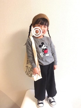 「GLOBAL WORK（グローバルワーク）のアイテム（オールインワン・サロペット）」を使った、NATSUさん（キッズ・100cm）の冬コーディネート